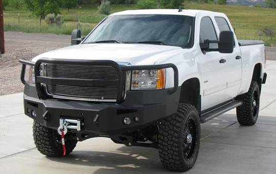 Front Winch Bumper with Full Grille Guard - GMC