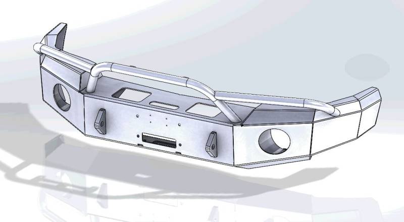 Hammerhead Bumpers - Hammerhead 600-56-0194 Winch Front Bumper with Pre-Runner Guard and Round Light Holes for GMC Sierra 1500 1999-2002