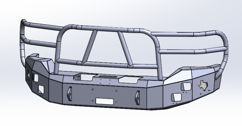 Hammerhead Bumpers - Hammerhead 600-56-0505 Front Bumper with Full Grille Guard and Square Light Holes Ford F250/F350 2011-2016