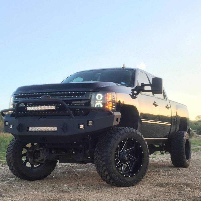 Hammerhead Bumpers - Hammerhead 600-56-0535 Low Profile Front Bumper with Pre-Runner Guard and Square Light Holes Chevy Silverado 2500HD/3500 2011-2014