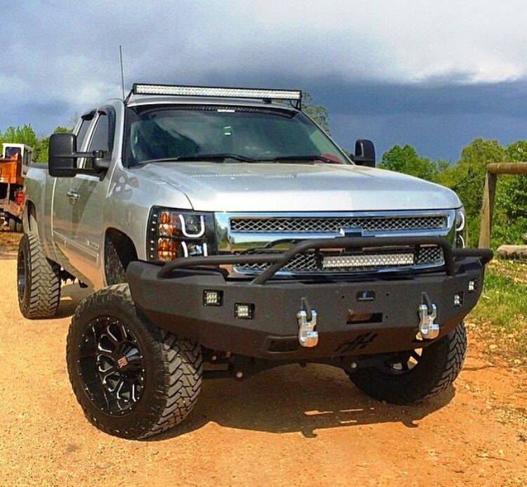 Hammerhead Bumpers - Hammerhead 600-56-0491 Front Bumper with Pre-Runner Guard and Square Light Holes Chevy Silverado 1500 2007-2013