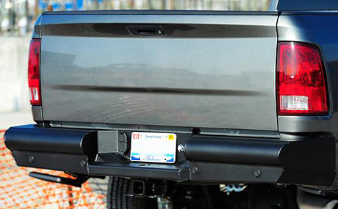 Fab Fours - Fab Fours CH08-U1450-1 Black Steel Elite Smooth Rear Bumper GMC Sierra 2500HD/3500 2007-2010