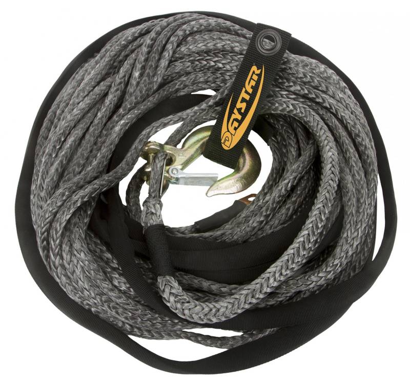 Daystar - Daystar KU10401BK 50 Foot Synthetic Winch Line with Loop End 1/4 x 50 Foot Plasma Synthetic Fiber Black