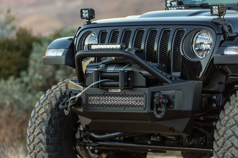 Go Rhino - Go Rhino 331101T Rockline Front Bumper with Stubby Bar Jeep Wrangler JL 2018-2020