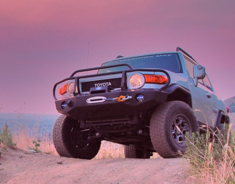 Expedition One - Expedition One FJCFB100_BB Trail Series Base Front Bumper with Full Grille Guard for Toyota FJ Cruiser 2007-2010 - Bare Steel