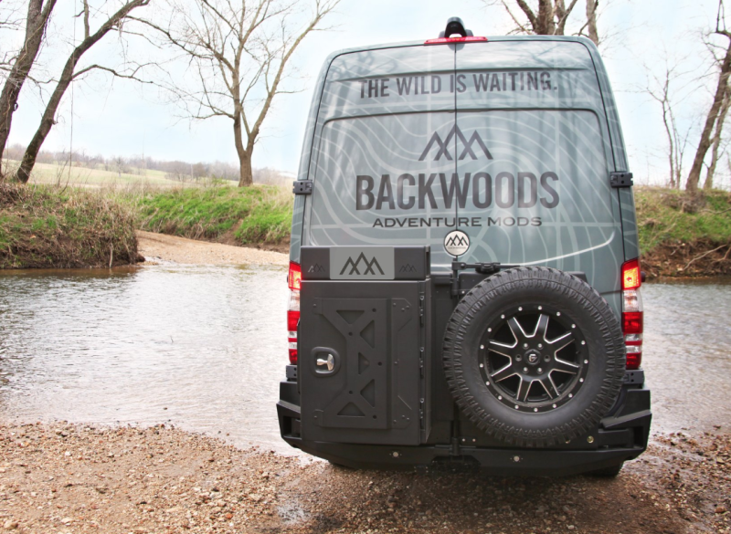 Backwoods - Backwoods BWMEMS-203ZZVVB NOMAD Rear Bumper without Radar with Dual Swintouts and Flush Mount Holes Black  Mercedes Sprinter 2014-2018
