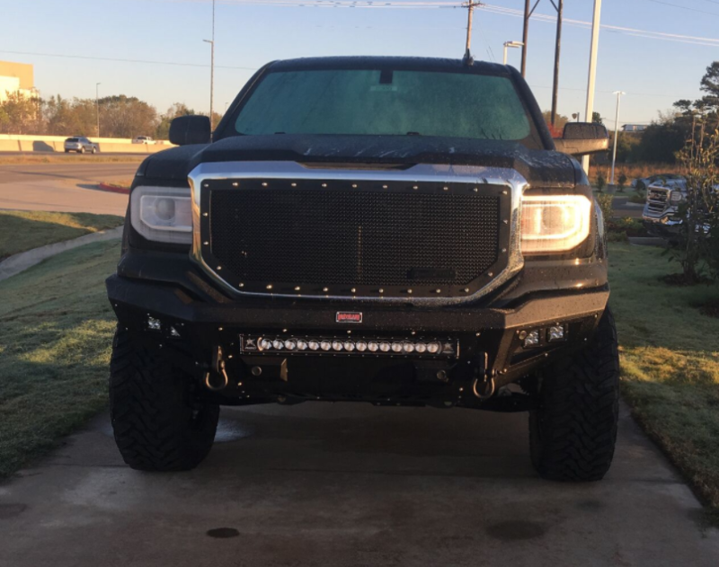 Bodyguard - Bodyguard GAG14AY2T A2L Base Front Bumper with Sensor Holes Double Light Bar cutout Textured Black GMC 1500 2014-2015