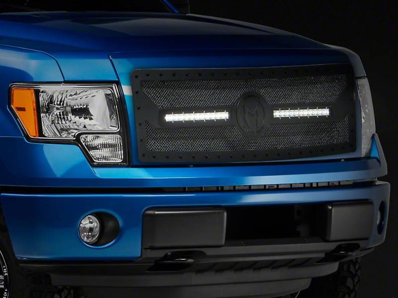 ICI - ICI BLG119FDN BL Mesh Grille with LED Lights - Black Ford F150 2009-2014