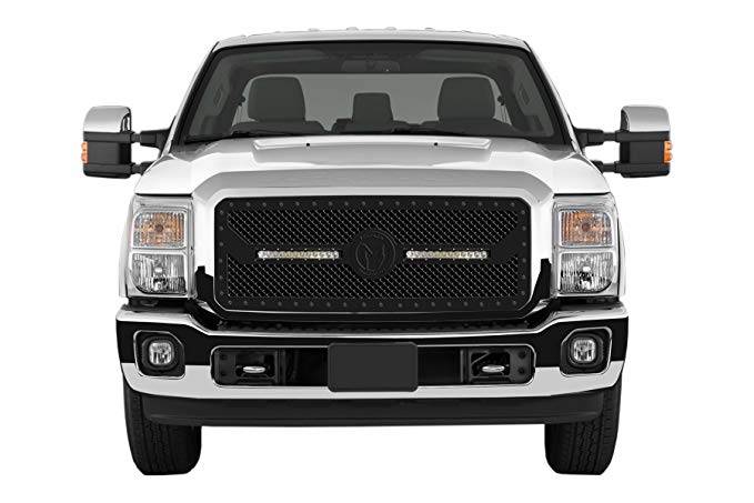 ICI - ICI BLG118FDN BL Mesh Grille with LED Lights - Black Ford F250/F350 2011-2016