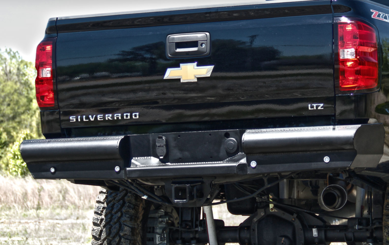 Fab Fours - Fab Fours CH20-U4950-1 Black Steel Elite Smooth Rear Bumper GMC Sierra 2500HD/3500 2020-2021