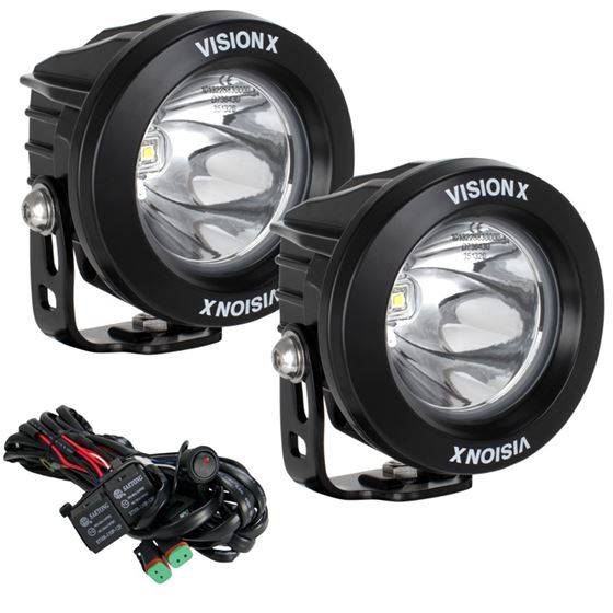 Vision X - Vision-X XIL-OPR160KIT 4" Optimus Round LED Fog Lights 10W 160 Degree Fog Beam - Pair