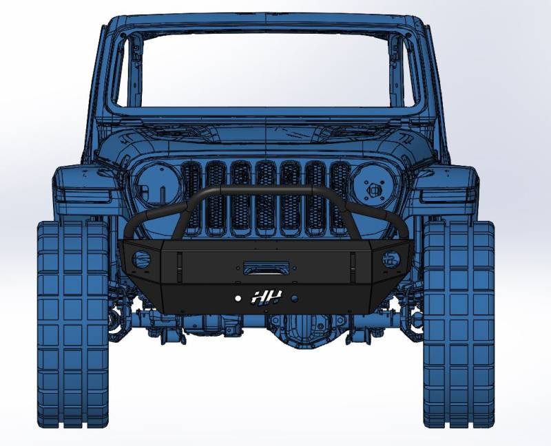 Hammerhead Bumpers - Hammerhead 600-56-0761 Winch Front Bumper with Stubby Pre-Runner Jeep Gladiator JT 2020-2021
