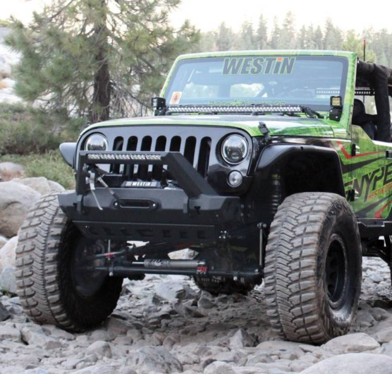 Westin - Westin 59-80025 WJ2 Stubby Front Bumper w/LED Lt Bar Mnt Jeep Wrangler JK 2007-2018