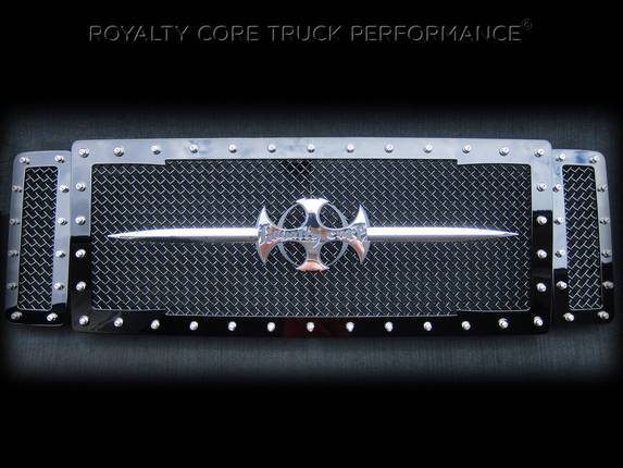 Royalty Core - Royalty Core 13851 Ford Super Duty 1999-2004 RC1 Main Grille 3 Piece with Chrome Sword Assembly