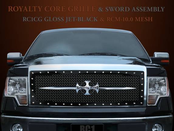 Royalty Core - Royalty Core 14148 Ford F-150 2013-2014 RC1 Main Grille with Chrome Sword Assembly