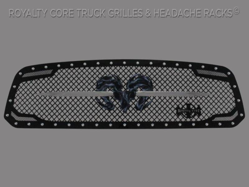 Royalty Core - Royalty Core 14157 Dodge Ram 1500 2013-2018 RC2 Grille Twin Mesh w/ Speared Ram Sword Assembly