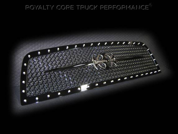 Royalty Core - Royalty Core 14170 Dodge Ram 2500/3500 2013-2018 RC1 Main Grille Gloss Black & Black Sword Assembly
