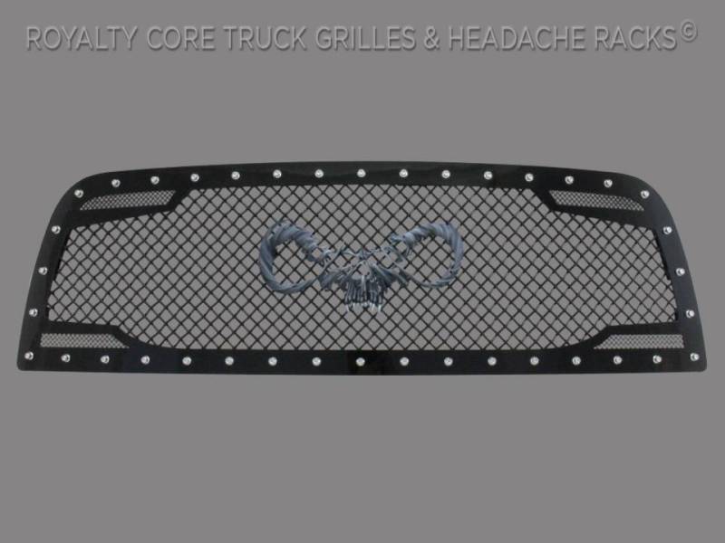 Royalty Core - Royalty Core 14177 Dodge Ram 2500/3500 2013-2018 RC2 Main Grille Twin Mesh with Goat Skull Logo