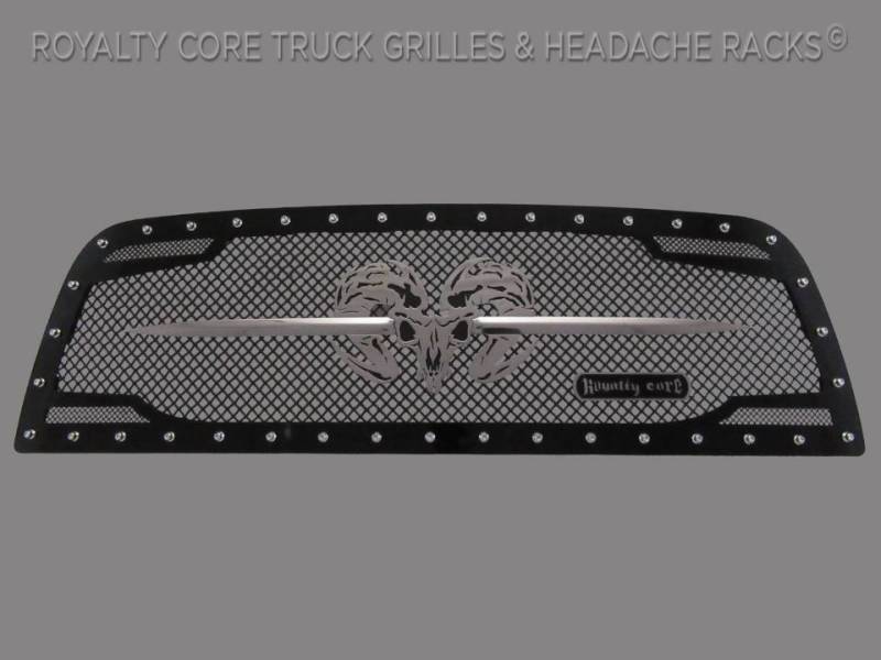 Royalty Core - Royalty Core 14181 Dodge Ram 2500/3500 2013-2018 RC2 Grille Twin Mesh w/ Speared Ram Sword Assembly