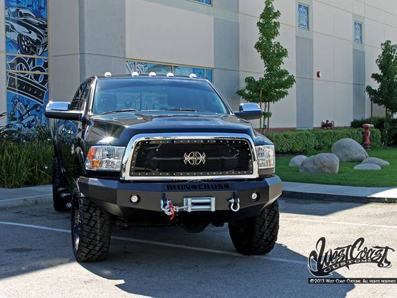 Royalty Core - Royalty Core 14260 Dodge Ram 2500/3500 2013-2018 RC2 Main Grille Twin Mesh Gloss Black w/ Swords