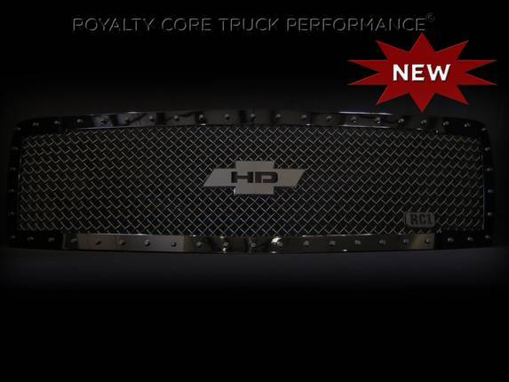Royalty Core - Royalty Core 14261 Chevy 2500/3500 2007-2010 RC1 Gloss Black Grille Replacement with Chevy HD Logo