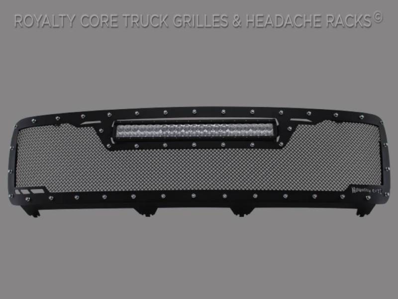 Royalty Core - Royalty Core 14607 Chevy 2500/3500 2011-2014 Full Grille Replacement RCRX Race Grille-Top Mount LED