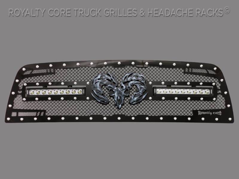 Royalty Core - Royalty Core 15800 Dodge Ram 1500 2013-2018 RC2X X-Treme Dual LED Grille With Ram Skull