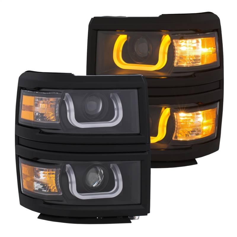 Anzo USA - Anzo USA 111385 Projector Headlight Set w/U-Bar Switchback