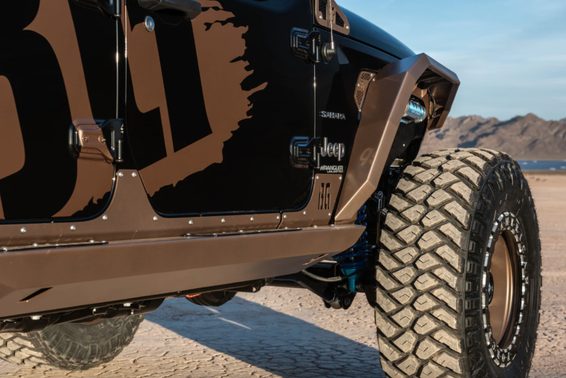 Bodyguard - Bodyguard 23821T Sliders with body cladding 4 door Textured Black Jeep JL 2018-2020