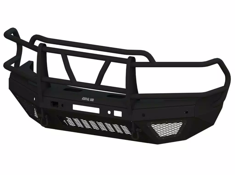 Bodyguard - Bodyguard EEC15BYFHG T2 Extreme Front Bumper with Sensor Holes and Factory Light Holes Receiver skid plate Gloss Black Chevy 2500HD/3500 2015-2019