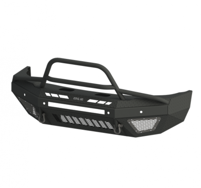 Bodyguard - Bodyguard ECF17BNCHG T2 Sport Front Bumper No Sensor Holes and Cube Light Holes Receiver hitch Gloss Black Ford F250/350 2017-2019