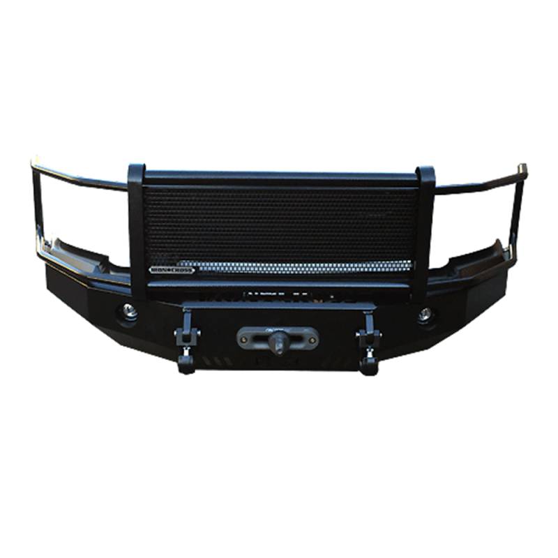Iron Cross - Iron Cross 24-915-16 Winch Front Bumper with Grille Guard for Nissan Titan 2016-2019 - Gloss Black