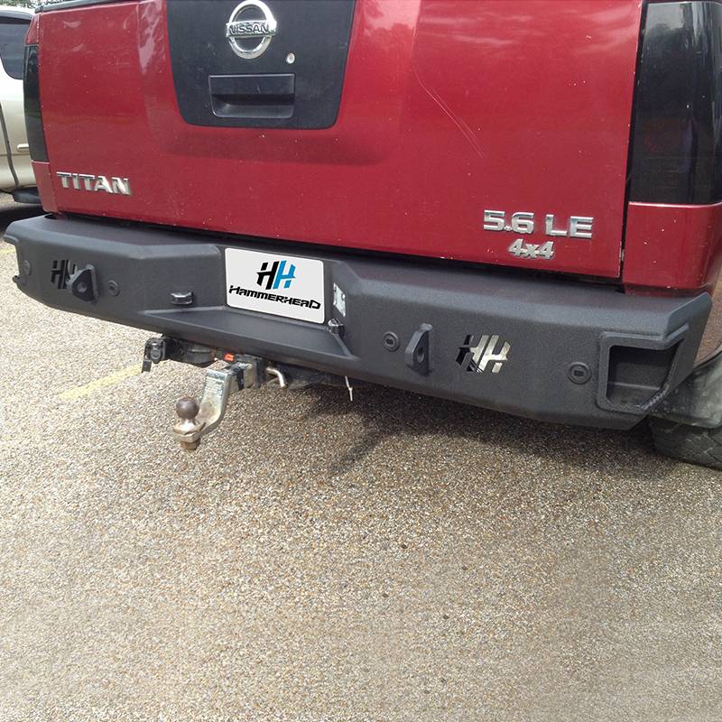 Hammerhead Bumpers - Hammerhead 600-56-0095 Rear Bumper with Sensor Holes for Nissan Titan 2004-2009
