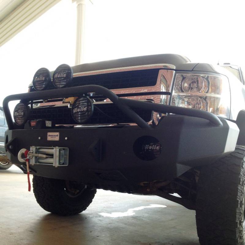 Hammerhead Bumpers - Hammerhead 600-56-0058 Winch Front Bumper with Pre-Runner Guard and Square Light Holes for Chevy Silverado 2500/3500 2007-2010