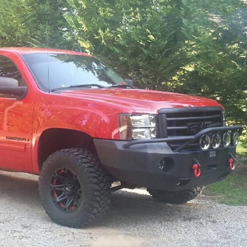 Hammerhead Bumpers - Hammerhead 600-56-0071 Winch Front Bumper with Pre-Runner Guard and Square Light Holes for GMC Sierra 1500 2007-2013