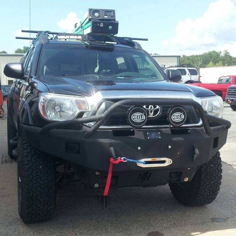 Hammerhead Bumpers - Hammerhead 600-56-0102 X-Series Winch Front Bumper with Pre-Runner Guard and Square Light Holes for Toyota Tacoma 2012-2015