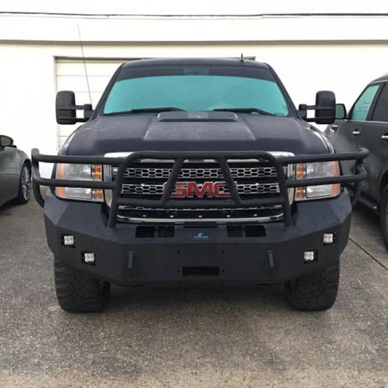 Hammerhead Bumpers - Hammerhead 600-56-0105 X-Series Winch Front Bumper with Full Brush Guard and Square Light Holes for GMC Sierra 2500/3500 2011-2014