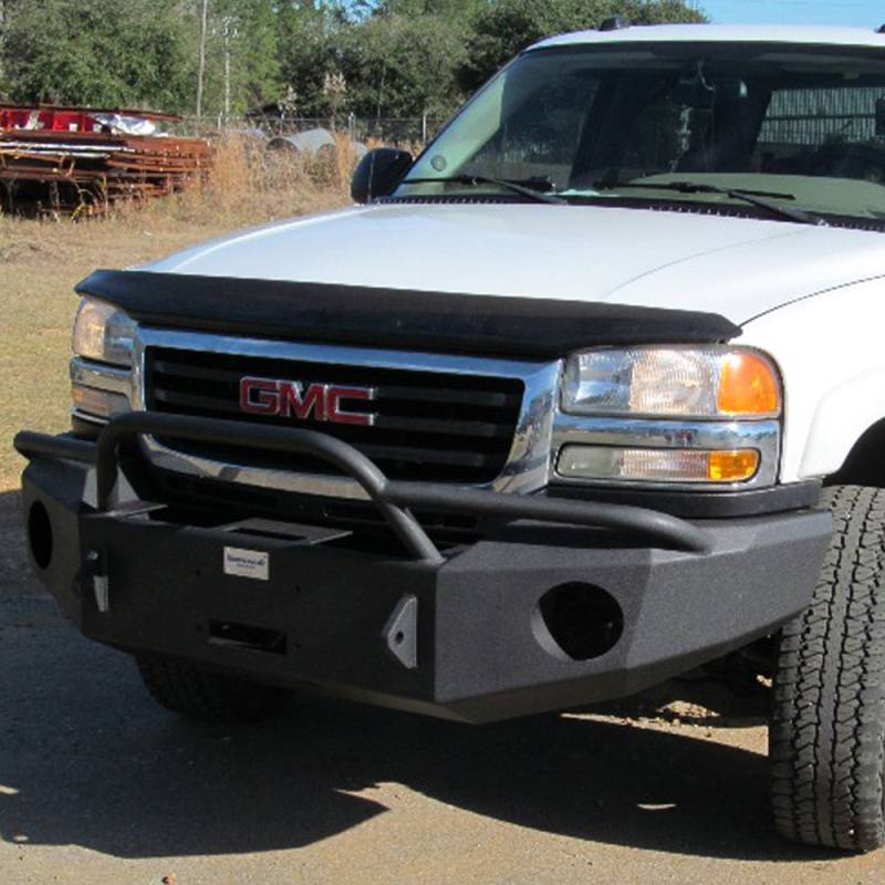 Hammerhead Bumpers - Hammerhead 600-56-0115 Winch Front Bumper with Pre-Runner Guard and Square Light Holes for GMC Sierra 2500 HD/3500 HD 2003-2006
