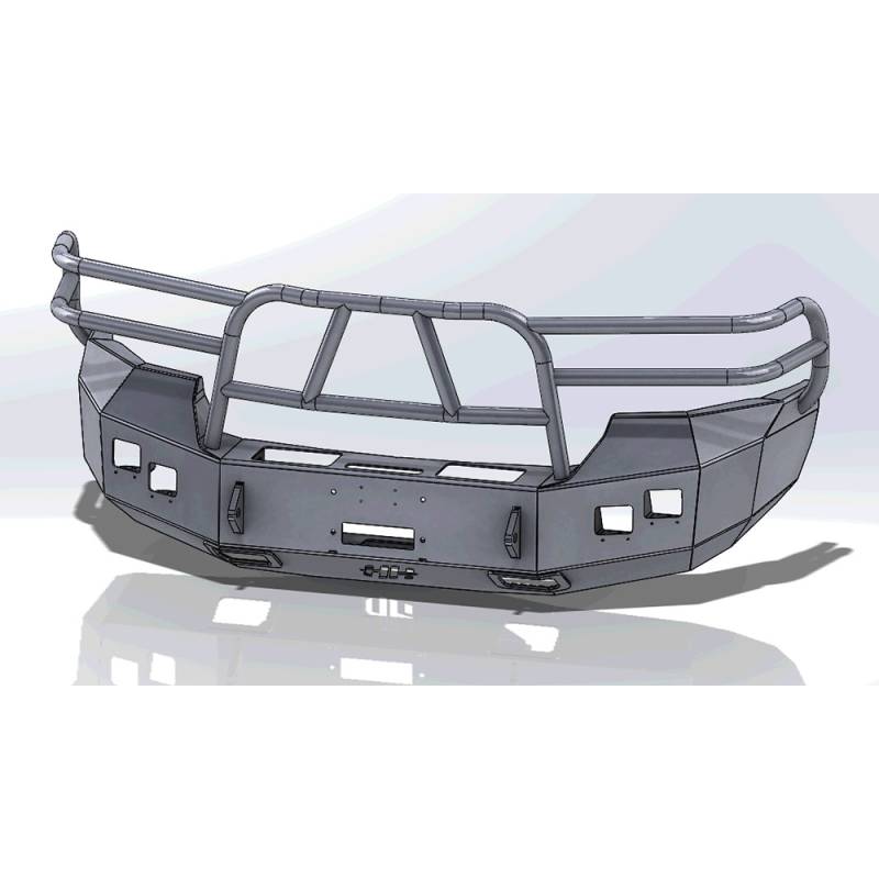 Hammerhead Bumpers - Hammerhead 600-56-0118 X-Series Winch Front Bumper with Full Brush Guard and Square Light Holes for GMC Sierra 2500/3500 2007-2010