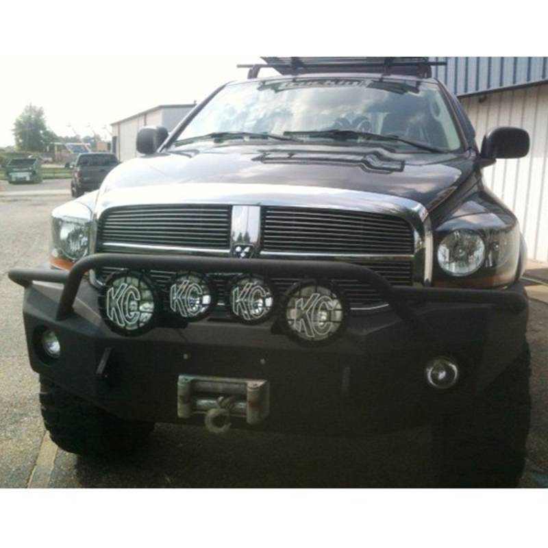 Hammerhead Bumpers - Hammerhead 600-56-0125 Winch Front Bumper with Pre-Runner Guard and Square Light Holes for Dodge Ram 2500/3500/4500/5500 2006-2009