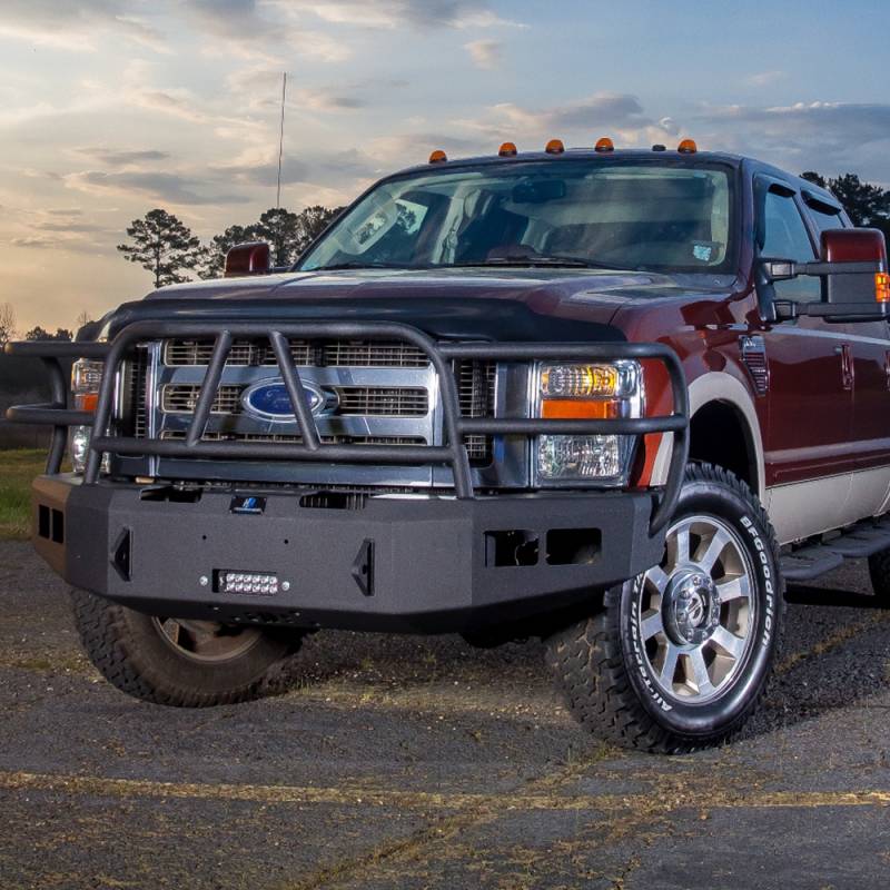 Hammerhead Bumpers - Hammerhead 600-56-0255 X-Series Winch Front Bumper with Full Brush Guard and Square Light Holes for Ford F250/F350/F450/F550 2008-2010