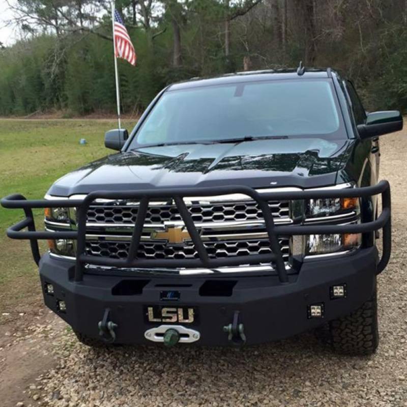 Hammerhead Bumpers - Hammerhead 600-56-0214 X-Series Winch Front Bumper with Full Brush Guard and Sensor Holes for Chevy Silverado 1500 2014-2015