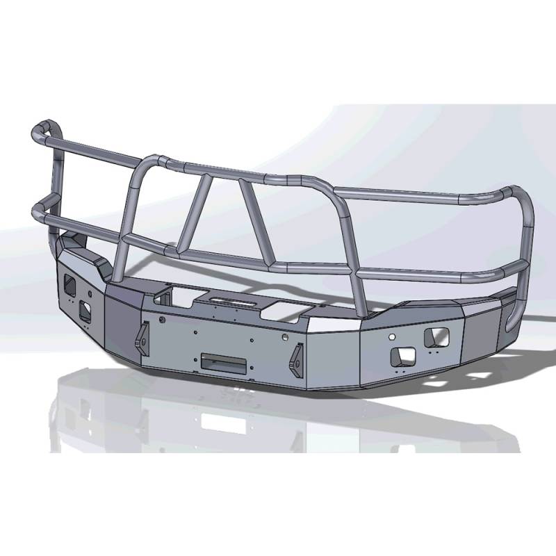 Hammerhead Bumpers - Hammerhead 600-56-0220 X-Series Winch Front Bumper with Full Brush Guard and Sensor Holes for GMC Sierra 1500 2014-2015