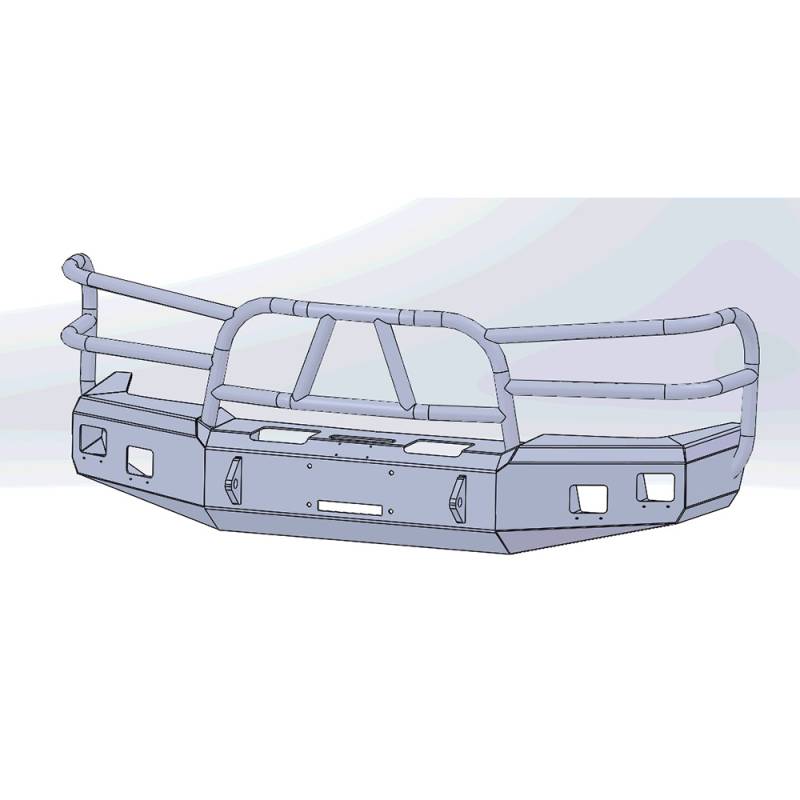 Hammerhead Bumpers - Hammerhead 600-56-0132 X-Series Winch Front Bumper with Full Brush Guard and Square Light Holes for Chevy Silverado 1500 2003-2006