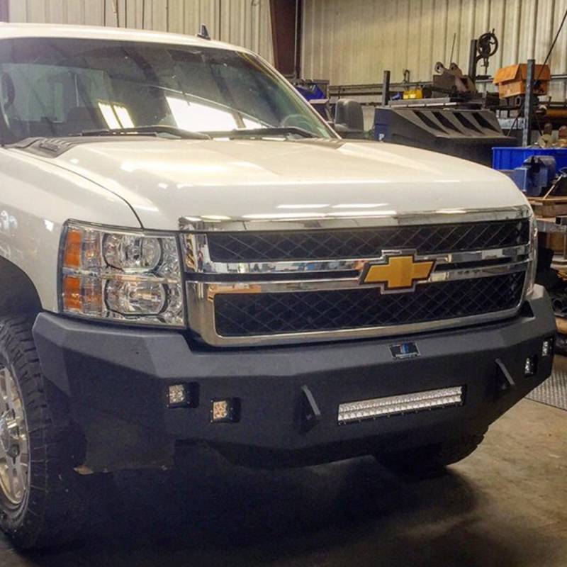 Hammerhead Bumpers - Hammerhead 600-56-0407 Low Profile Front Bumper with Square Light Holes for Chevy Silverado 2500/3500 2011-2014