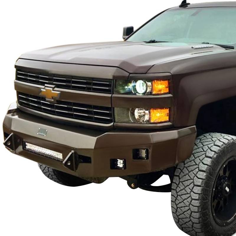 Hammerhead Bumpers - Hammerhead 600-56-0415 Low Profile Front Bumper with Square Light Holes for Chevy Silverado 2500/3500 2015-2019