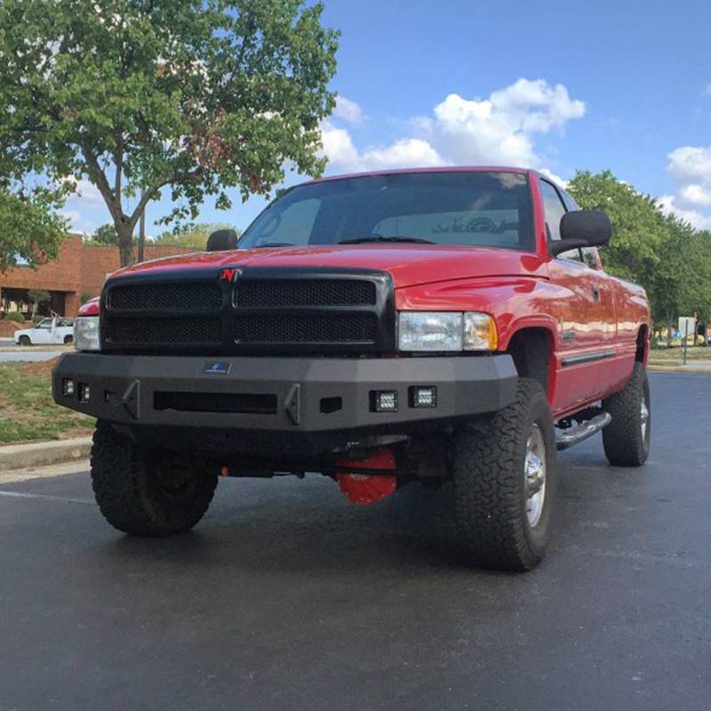 Hammerhead Bumpers - Hammerhead 600-56-0539 Low Profile Front Bumper with Square Light Holes for Dodge Ram 1500/2500/3500 1994-2002