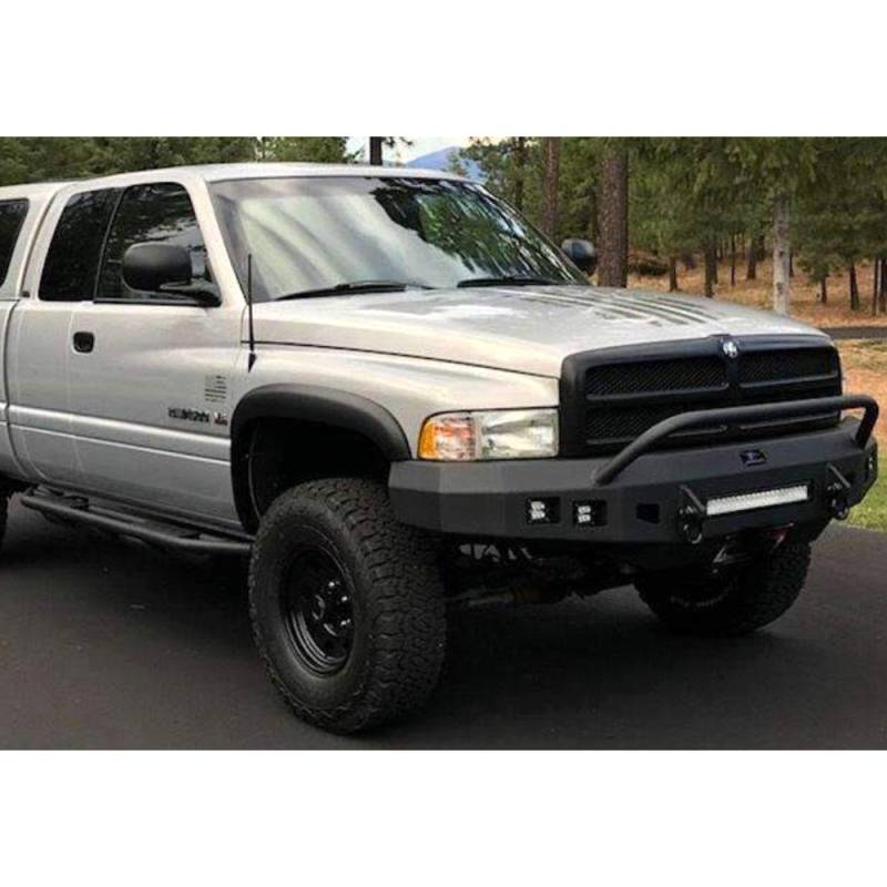 Hammerhead Bumpers - Hammerhead 600-56-0486 Low Profile Front Bumper with Pre-Runner Guard and Square Light Holes for Dodge Ram 1500/2500/3500 1994-2002
