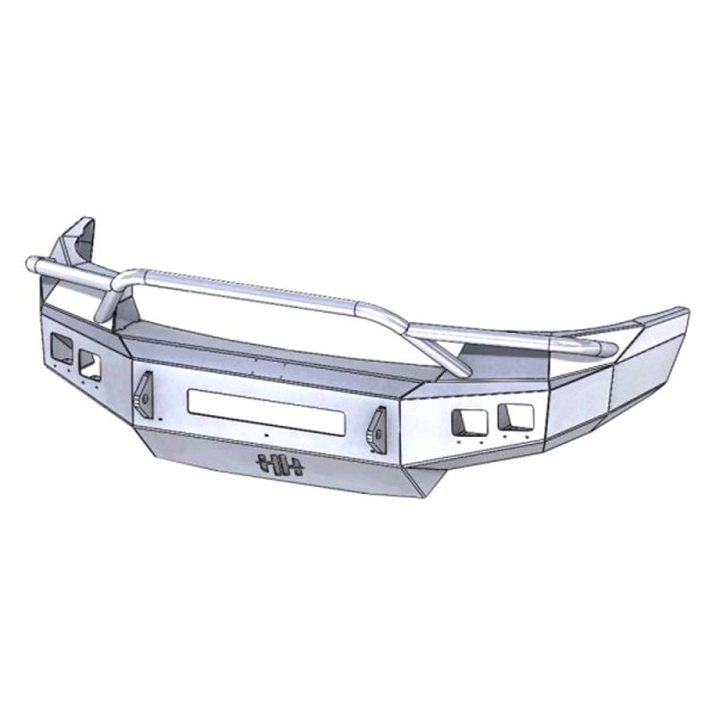 Hammerhead Bumpers - Hammerhead 600-56-0463 Low Profile Front Bumper with Pre-Runner Guard and Square Light Holes for GMC Sierra 2500/3500 2011-2014