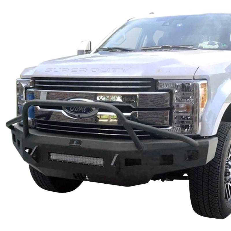 Hammerhead Bumpers - Hammerhead 600-56-0671 Low Profile Front Bumper with Pre-Runner Guard and Square Light Holes for Ford F250/F350/F450/F550 2017-2021
